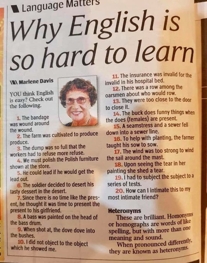 Why English Is So Hard To Learn 9gag