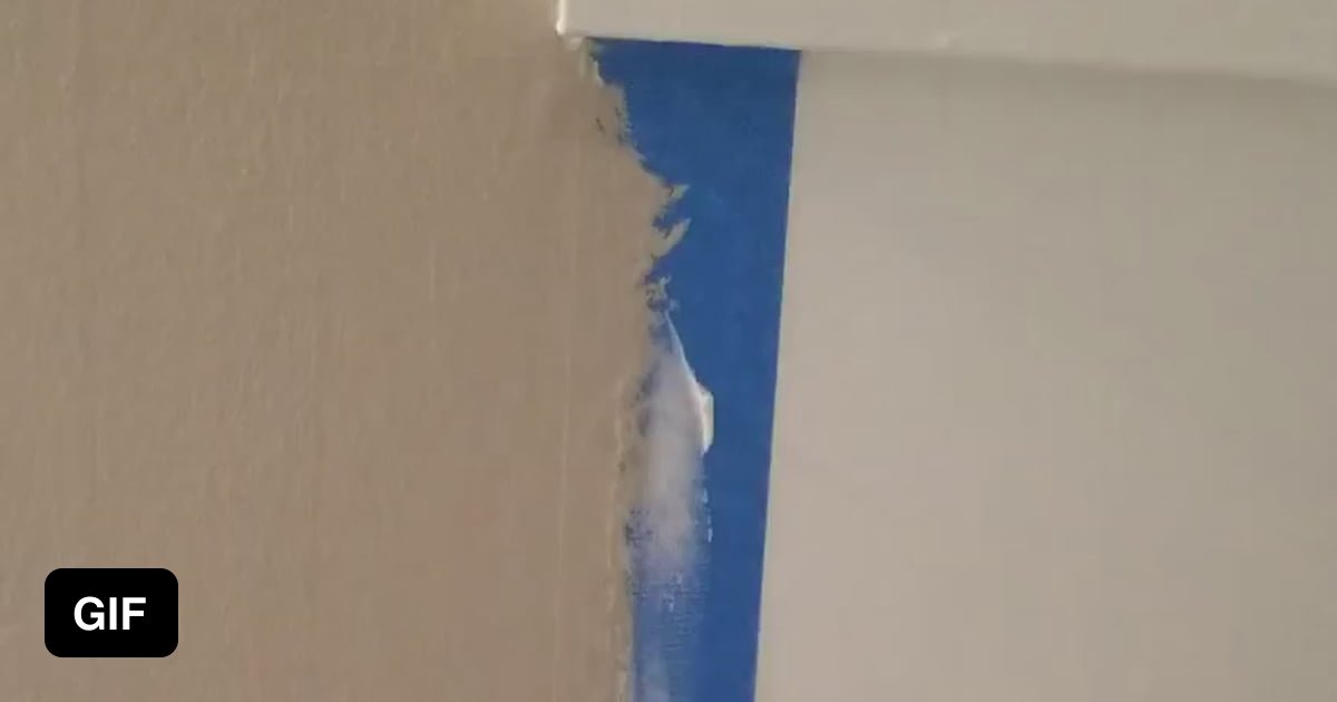 Peeling the tape off after painting 9GAG