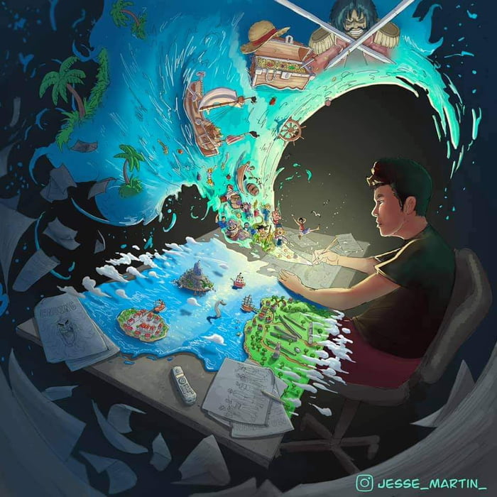 Artwork By Jesse Martin Depicting Oda Drawing Chapter 1 Of One Piece The Next One Will Be Chapter 1000 9gag Artwork By Jesse Martin Depicting Oda Drawing Chapter 1 Of One Piece The Next One Will Be Chapter 1000 9gag