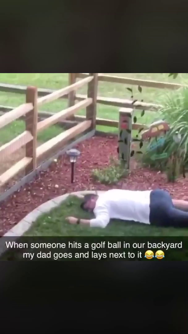 Pretending to get hit in the head with a golf ball 9GAG