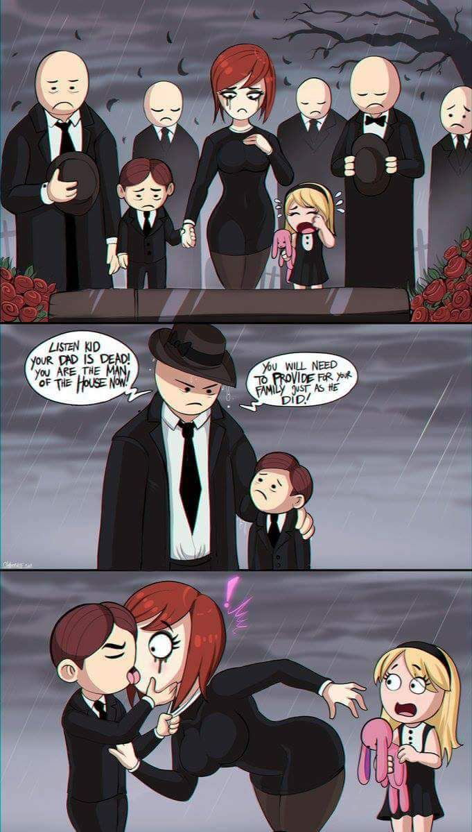 Shadman funeral comic - Like father like son