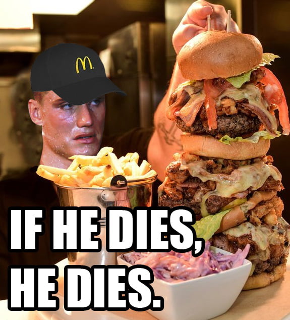 When a fat guy orders the 30.000 calories burger. 