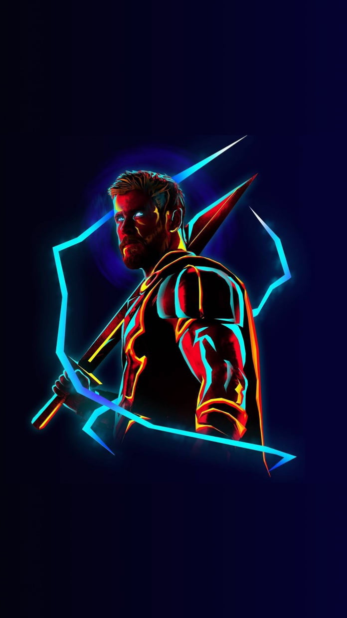 A perfect HD neon themed traced Thor wallpaper with black overalls so it  doesn't hurt the eyes. - 9GAG