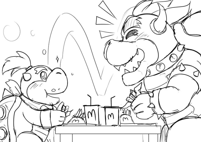 Bowser And Bowser Jr. Enjoying Quality Time Together At McDonald's