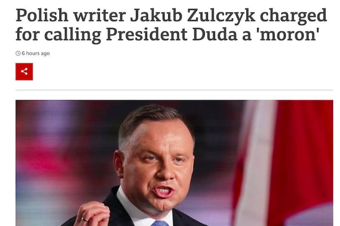 Polish writer charged for calling president a 'moron', Poland