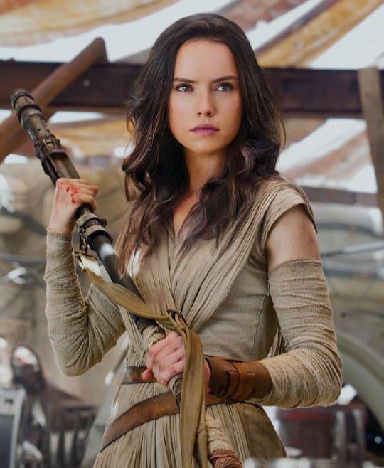 Daisy Ridley as Rey from Star Wars the force awakens (long hair edit ...