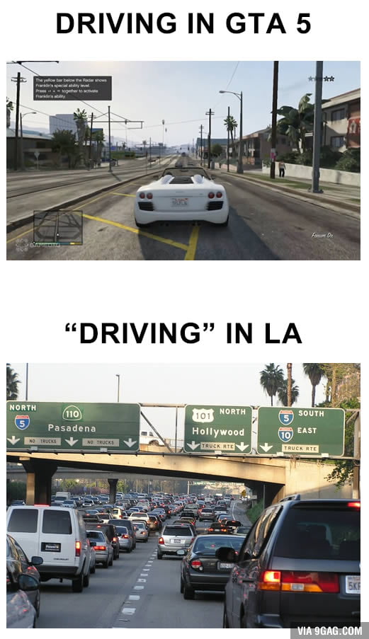 As someone who lives in Los Angeles, this is why I love driving in GTA ...