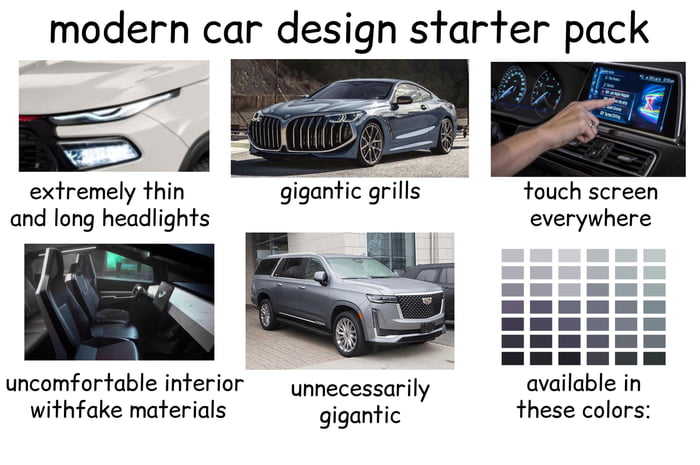 Modern car design starter pack - 9GAG