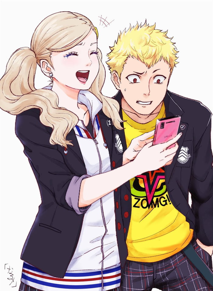 Posting Persona pics daily. Day 2165: P5 Ann and Ryuji - 9GAG