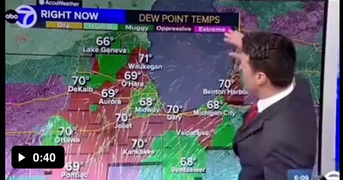 Weatherman excitedly learns his TV is touchscreen - 9GAG