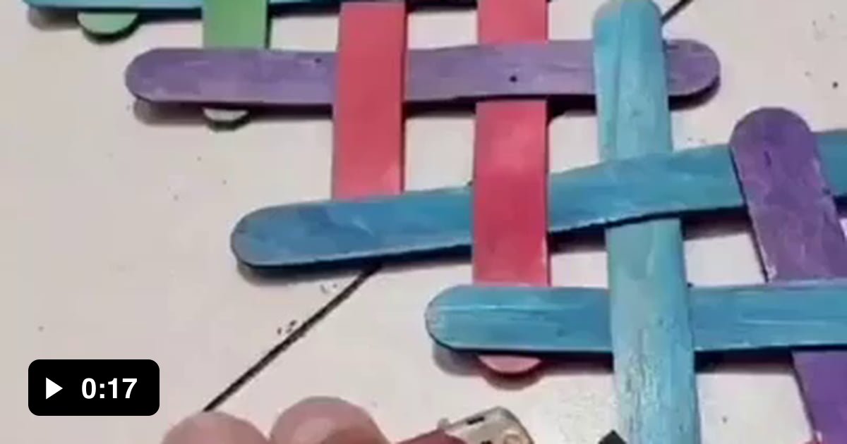 Domino effect made of ice cream sticks 9GAG