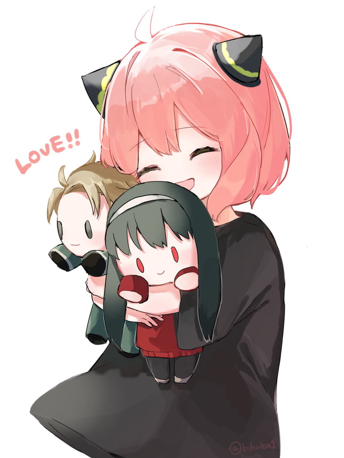 hugging a plushie