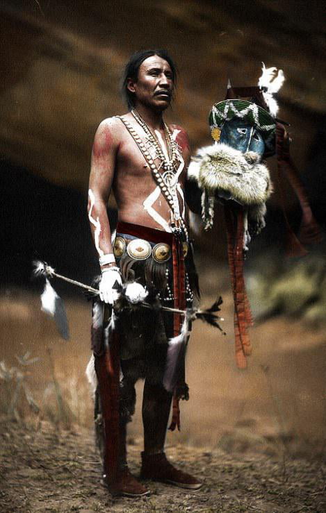 Photograph of a Navajo man in his ceremonial regalia taken over 100 ...