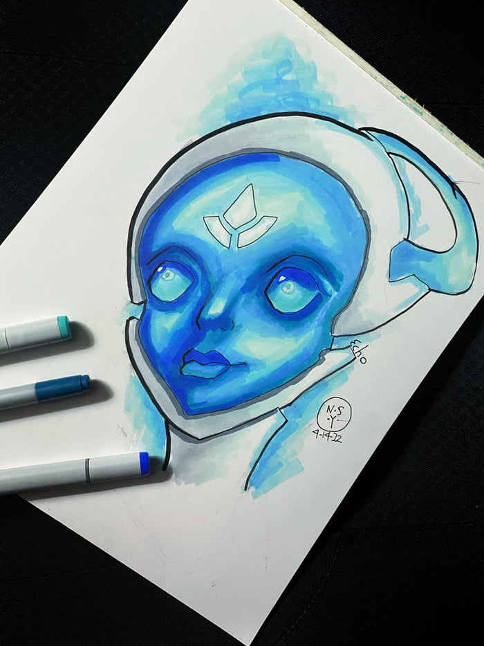 Final OW1 Drawing: Echo New School Style - 9GAG