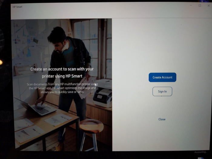 You must make an account to scan or print documents when using an HP