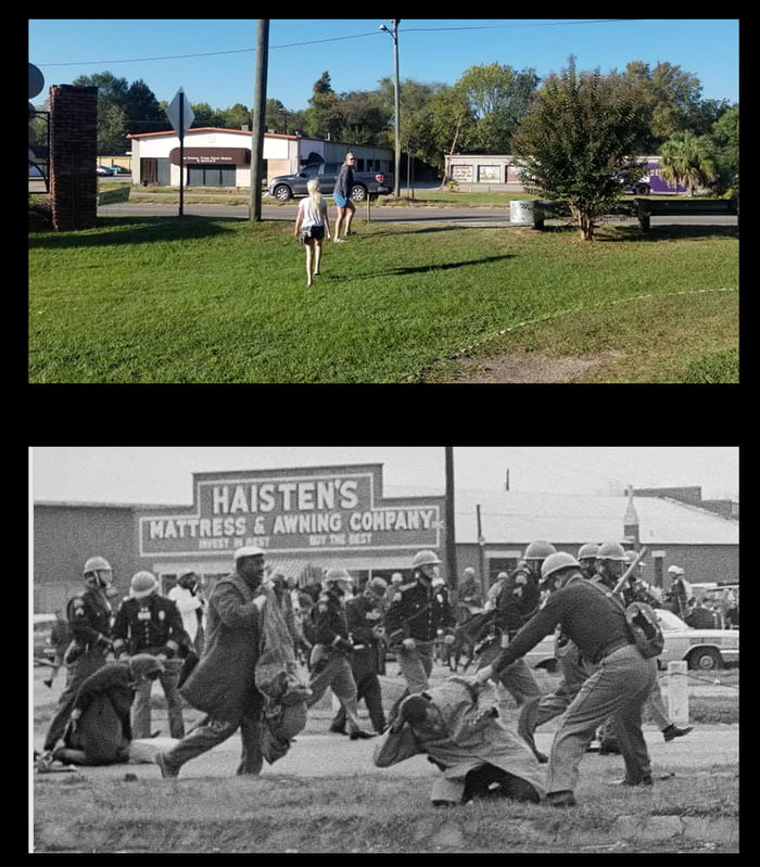Selma, Alabama. 57 years later. The building in the background of John
