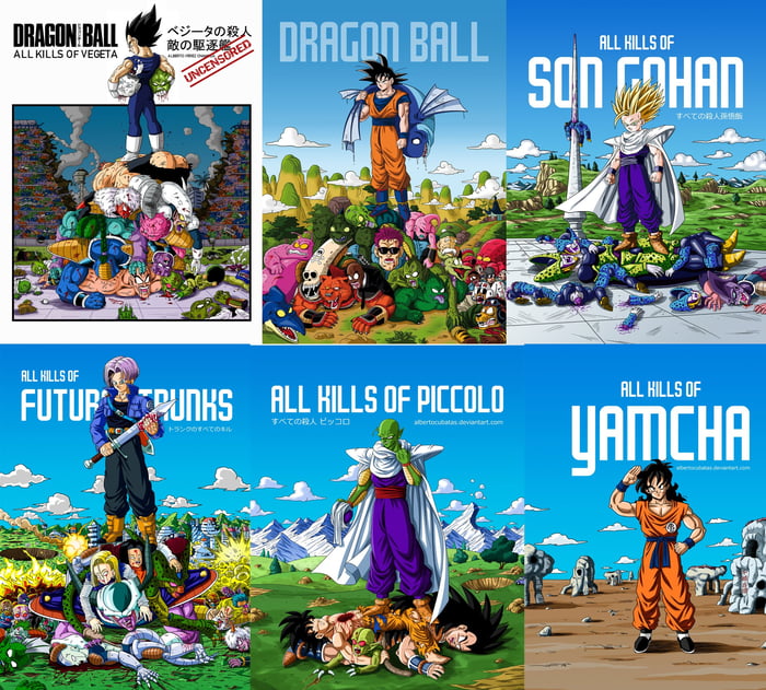 Illustrated Number of Kills by Dragon Ball and Dragon Ball Z Characters 9GAG