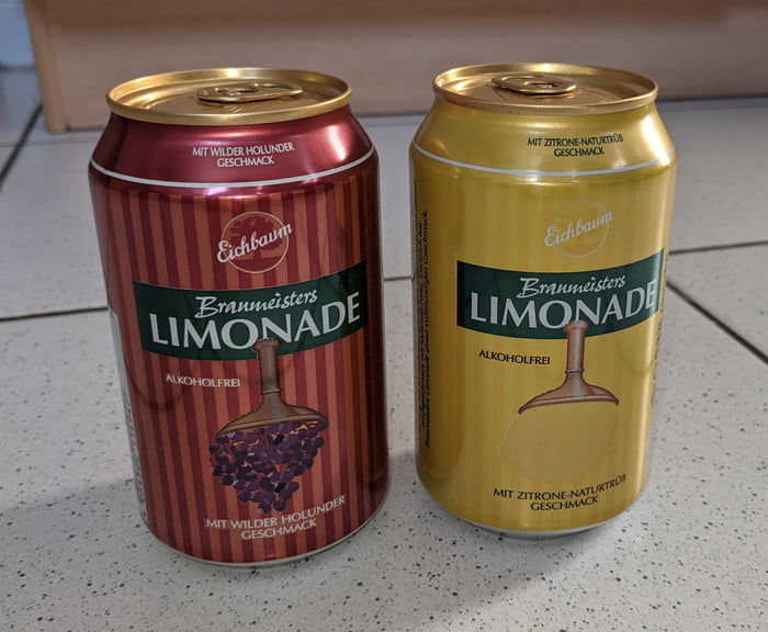Yellow lemon on a yellow can... German lemonade. 9GAG