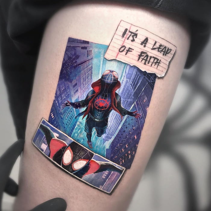 Tattoo uploaded by Ari Edry  Miles morales SpiderMan as part of a marvel  full sleeve  Tattoodo