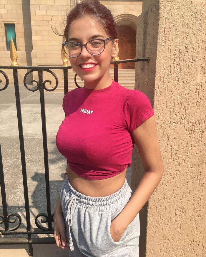 Busty girl with glasses