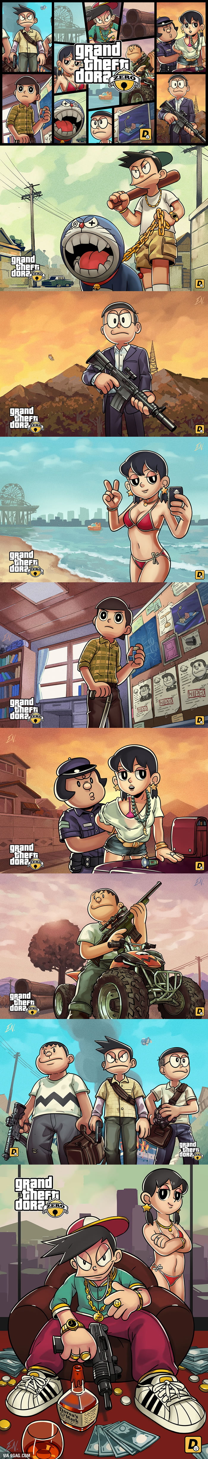 GTA5 X Doraemon 9GAG