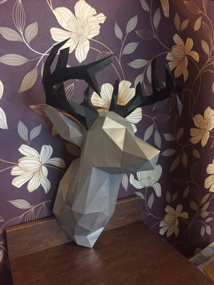 Finished elk head from paper 9GAG