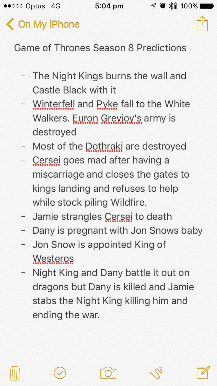 game of thrones season 8 predictions