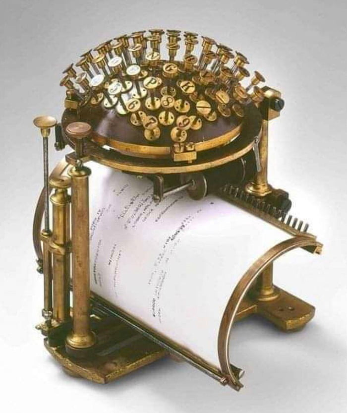 The Hansen Writing Ball is an early typewriter. It was invented in 1865