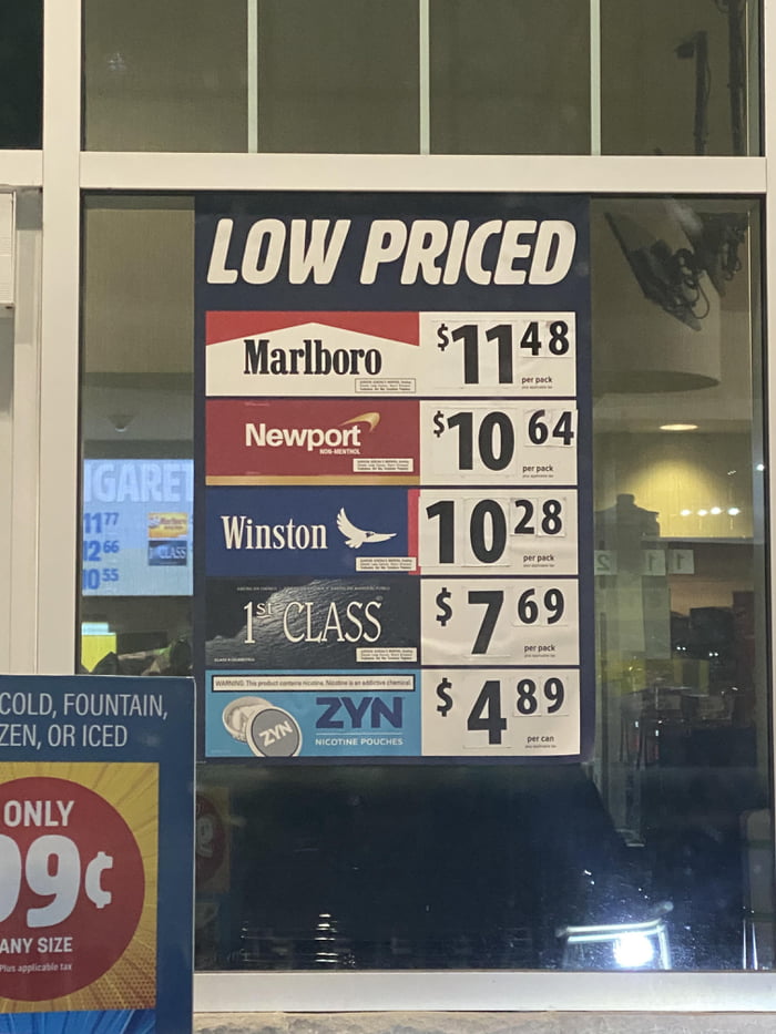 Enough talking about gas price. These are the prices for cigarettes in