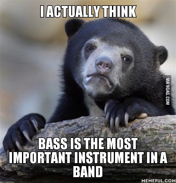 I actually think. bass is the most important instrument in a band 9GAG