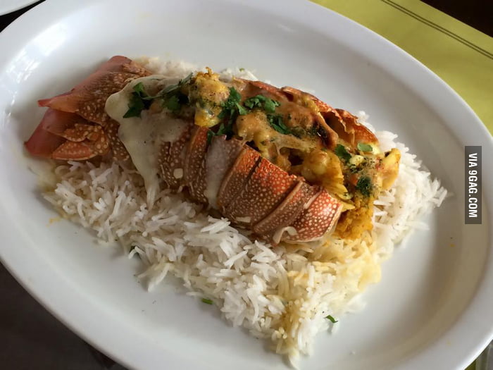 Had this dried curry Lobster dish, served on Basmati rice near the