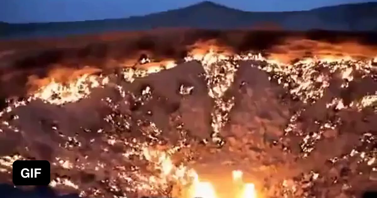 The Darvaza Gas Crater Aka The Door To Hell Is A Natural Gas Field