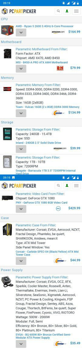 pc part picker parametric filter pc part picker parametric filter