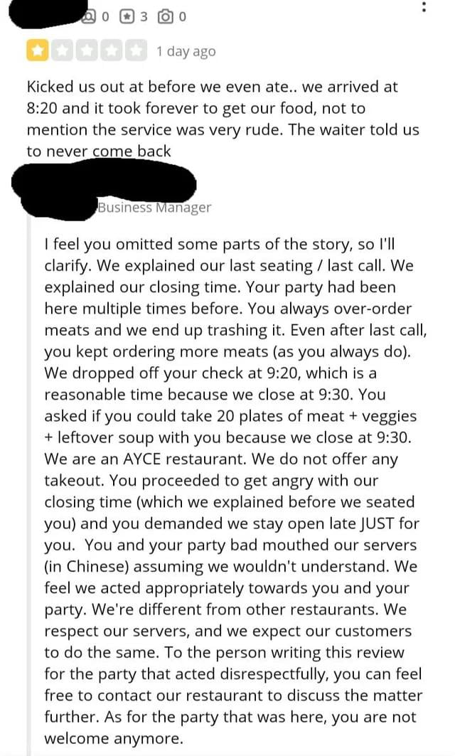 Karen leaves misleading review to slander a restaurant 9GAG