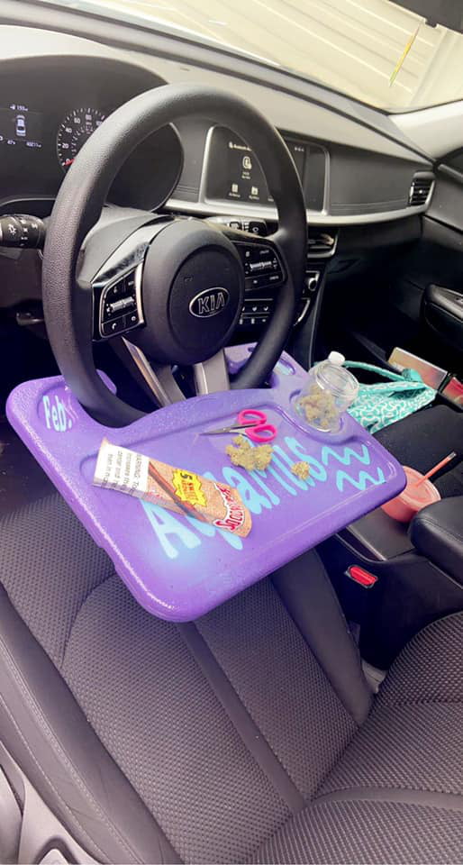 A steering wheel rolling tray... 9GAG
