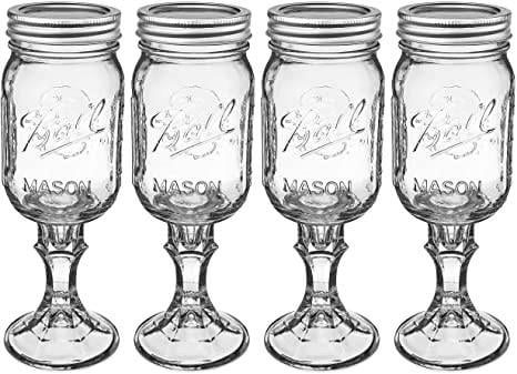 A MEGA Pint Mason Jar Wine Glasses, Redneck Wine Glasses, Johnny