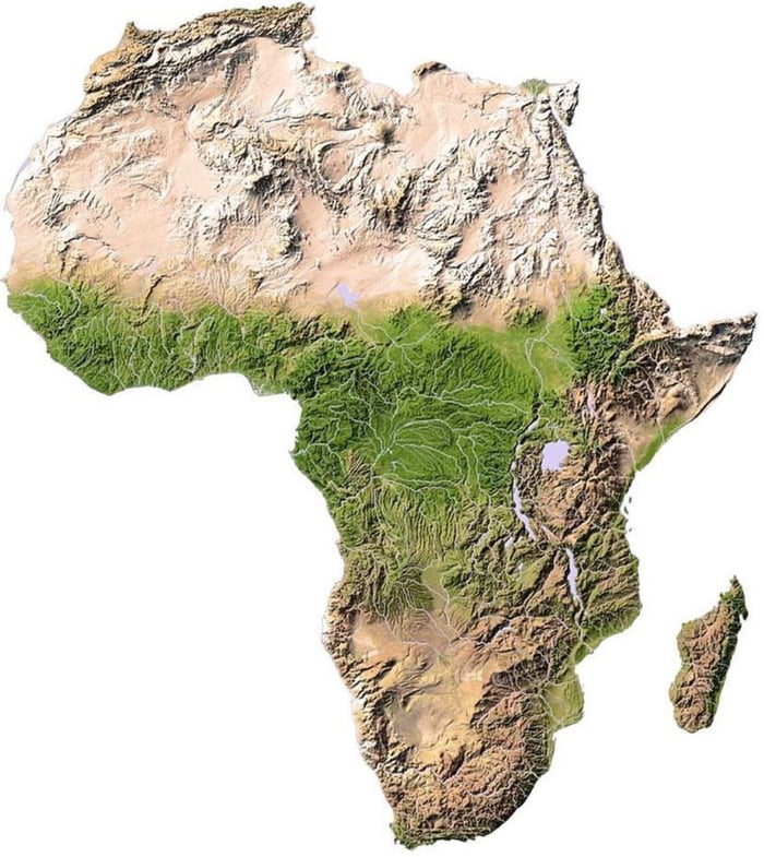 Topographic map of the Africa - 9GAG