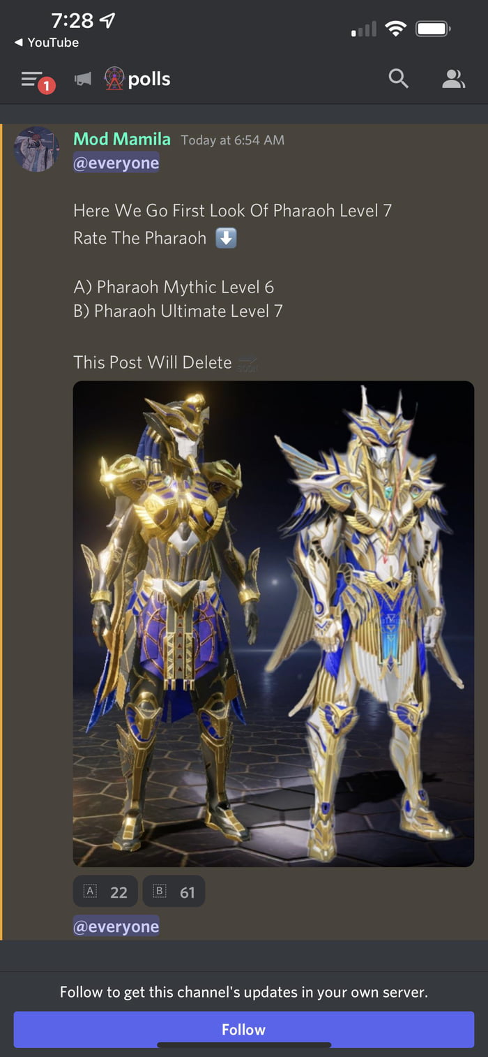 Pharaoh X Suit Is Coming Back Along With A Level Upgrade Gag