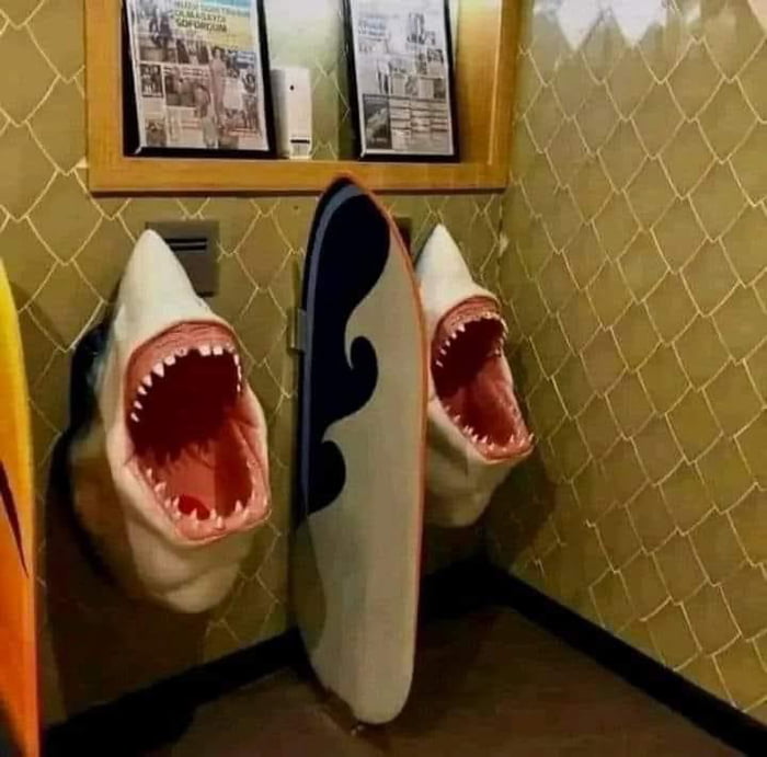 Shark urinals 9GAG