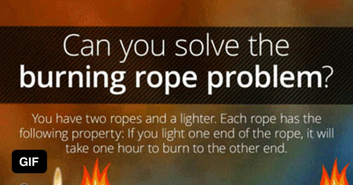 Solution to the burning rope riddle. 9GAG