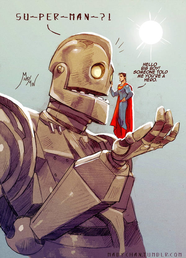 The Iron Giant Meets The Man of Steel 9GAG