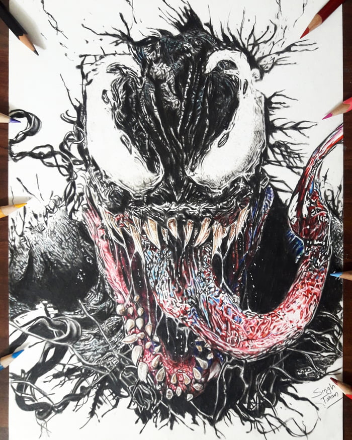 Venom pencil sketch by IZComicart on DeviantArt
