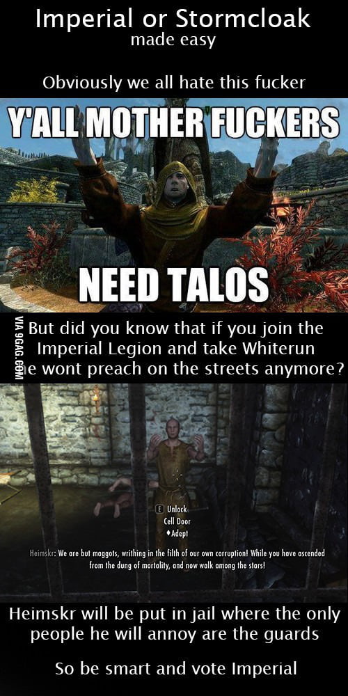 The Choice Between Imperials And Stormcloak Made Easy GAG