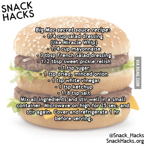 Big Mac Sauce secret recipe 9GAG