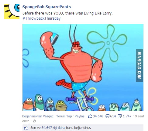 living like larry spongebob