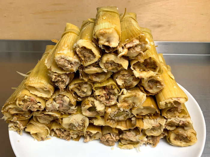 Pork, Chicken and Green Chili Tamales 3 dozen fresh from the steamer 9GAG