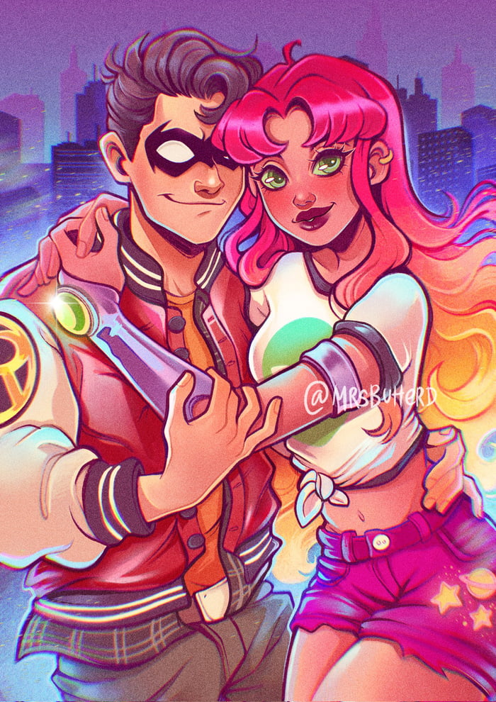 Robin And Starfire Fanart By Mrs Butterd Based On Gabriel Picolo's ...