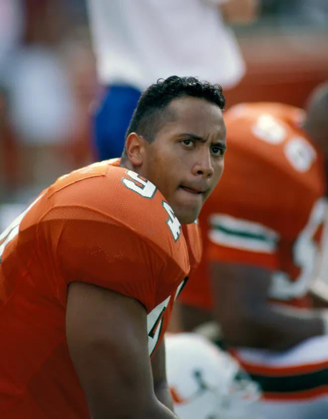 In Some Guy Named Dwayne Johnson Was A Backup Defensive Lineman For The Miami Hurricanes GAG