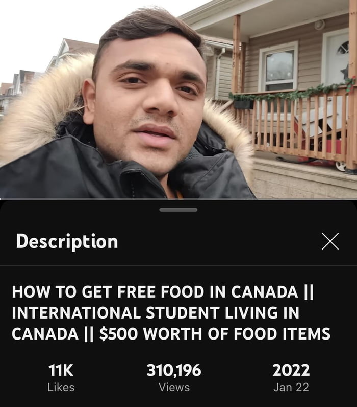 Indian Student In Canada Tells His Viewers How To Take Food Intended ...