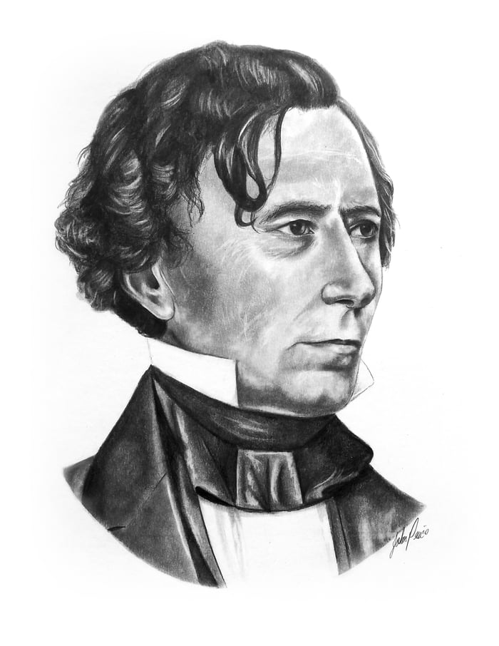 Pencil Portrait of President Franklin Pierce I drew - 9GAG
